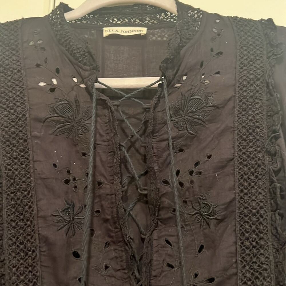 ULLA JOHNSON EUC black midi size 4 - Picture 6 of 11